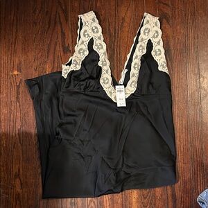Abercrombie & Fitch Black Chemise with White Lace